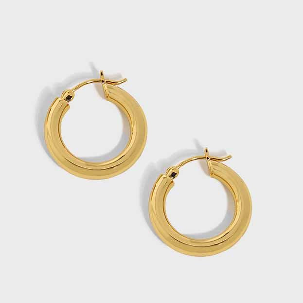 Minimalism Geometry Mini Circles 925 Sterling Silver Huggie Hoop Earrings - SterlingSilberSchmuck