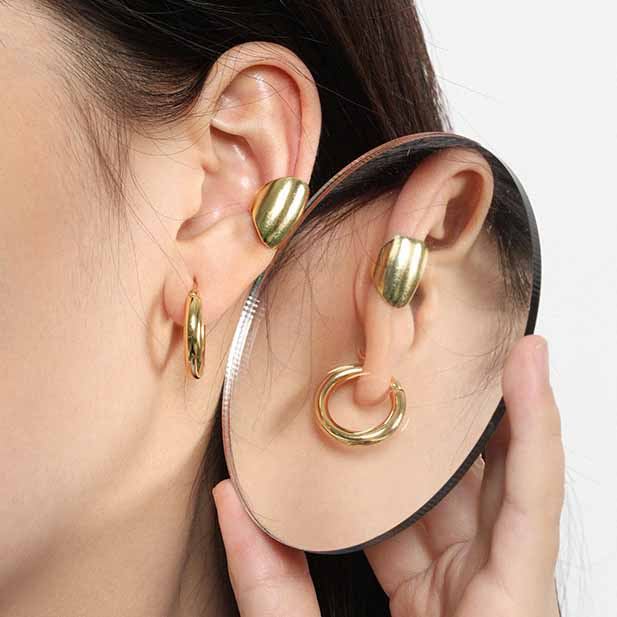 Minimalism Geometry Mini Circles 925 Sterling Silver Huggie Hoop Earrings - SterlingSilberSchmuck