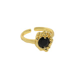 Lade das Bild in den Galerie-Viewer, Lady Black CZ Bubble Flower 925 Sterling Silver Adjustable Ring
