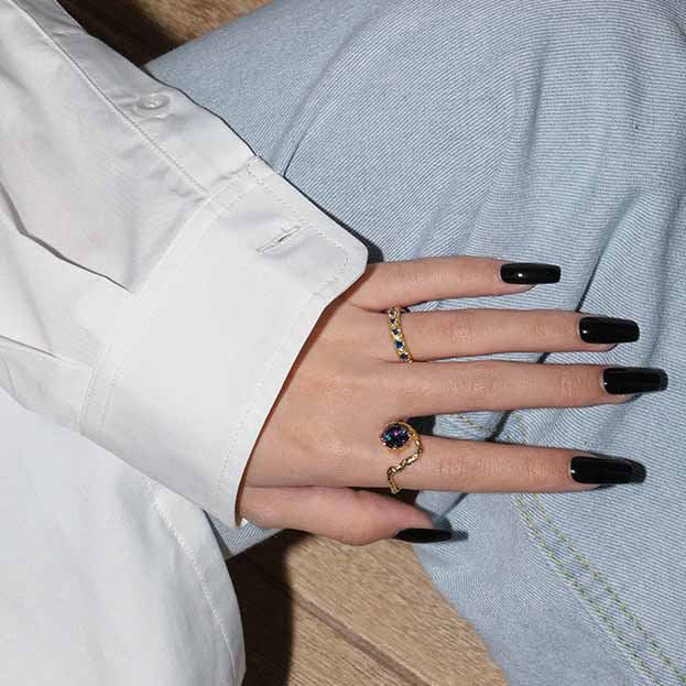 Fashion Irregular Heart CZ 925 Sterling Silver Adjustable Ring - SterlingSilberSchmuck