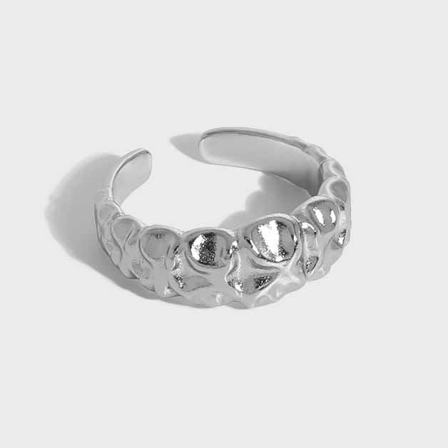 Unregelmäßiger Blasen Ring 925 Sterling Silber verstellbar modern