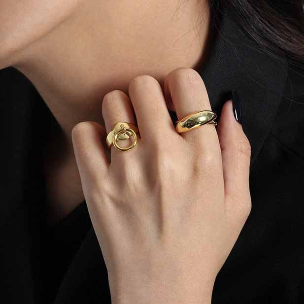 Holiday Circle Rings 925 Sterling Silver Adjustable Ring - SterlingSilberSchmuck