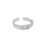 Lade das Bild in den Galerie-Viewer, Simple Geometry CZ Rectangle 925 Sterling Silver Adjustable Ring
