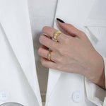 Lade das Bild in den Galerie-Viewer, Simple Geometry CZ Rectangle 925 Sterling Silver Adjustable Ring
