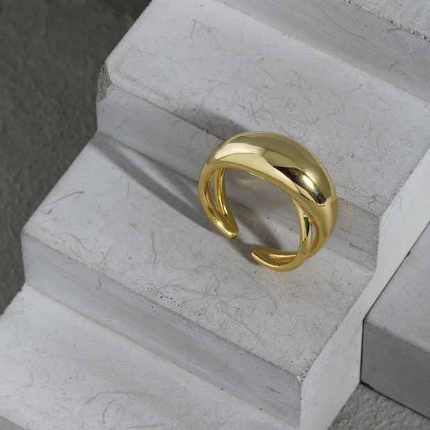 Ellipse Ring 925 Sterling Silber verstellbar minimalistisch