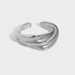 Lade das Bild in den Galerie-Viewer, Simple Double Layer River 925 Sterling Silver Adjustable Ring
