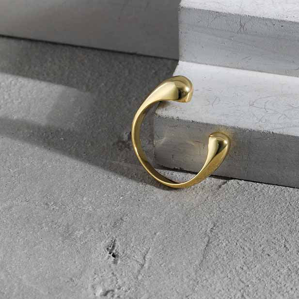 Minimalistischer Waterdrop Ring aus 925 Sterlingsilber - SterlingSilberSchmuck