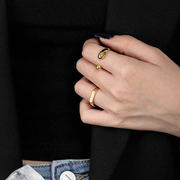 Minimalistischer Waterdrop Ring aus 925 Sterlingsilber - SterlingSilberSchmuck