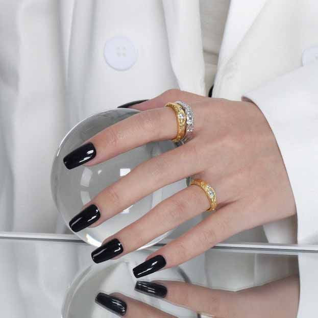 Simple irregular CZ 925 sterling silver ring by silverbene, showcasing a unique design with sparkling cubic zirconia.
