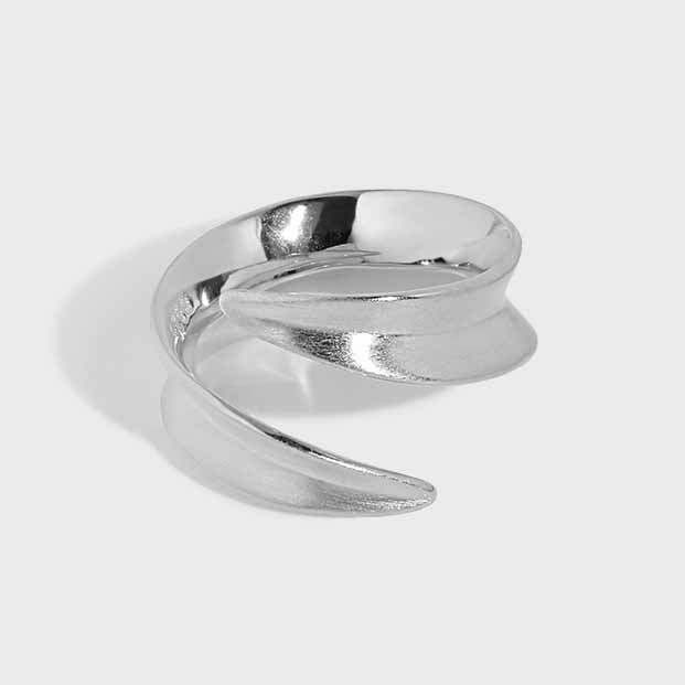 Wide River Ring 925 Sterling Silber verstellbar modern elegant