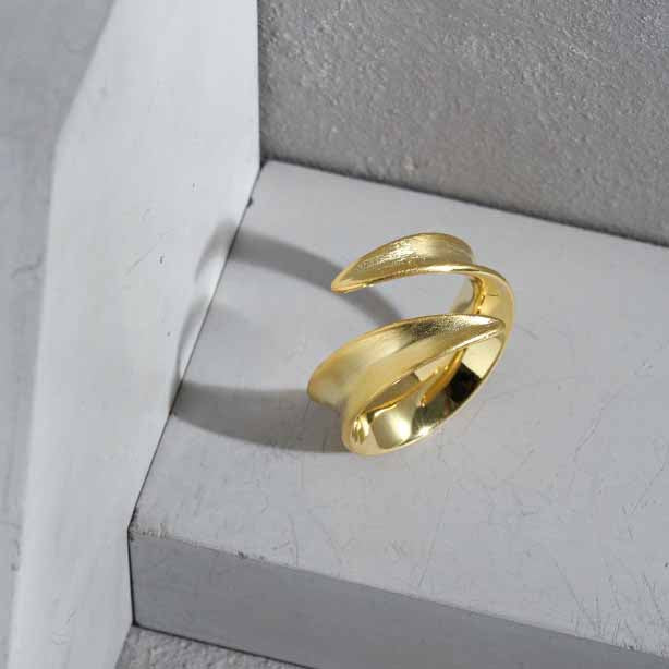 Wide River Ring 925 Sterling Silber verstellbar modern elegant