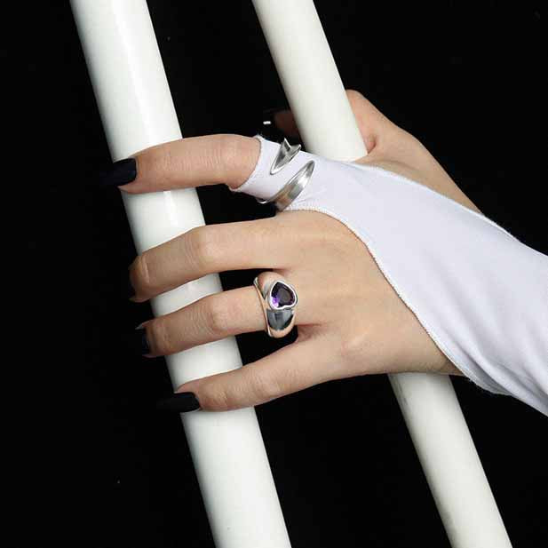 Wide River Ring 925 Sterling Silber verstellbar modern elegant
