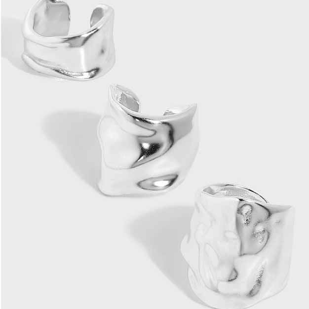 Holiday Irregular River 925 Sterling Silver Non-Pierced Earring(Single) - SterlingSilberSchmuck