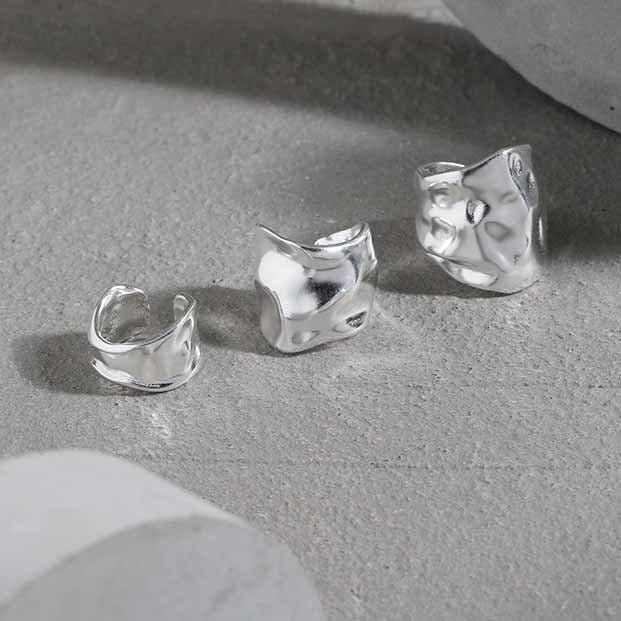 Holiday Irregular River 925 Sterling Silver Non-Pierced Earring(Single) - SterlingSilberSchmuck