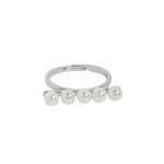 Lade das Bild in den Galerie-Viewer, Party Shell Pearl Lines 925 Sterling Silver Adjustable Ring
