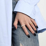 Lade das Bild in den Galerie-Viewer, Party Shell Pearl Lines 925 Sterling Silver Adjustable Ring
