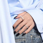 Lade das Bild in den Galerie-Viewer, Party Shell Pearl Lines 925 Sterling Silver Adjustable Ring
