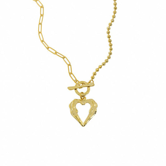 Office OT Irregular Heart 925 Sterling Silver Necklace - SterlingSilberSchmuck