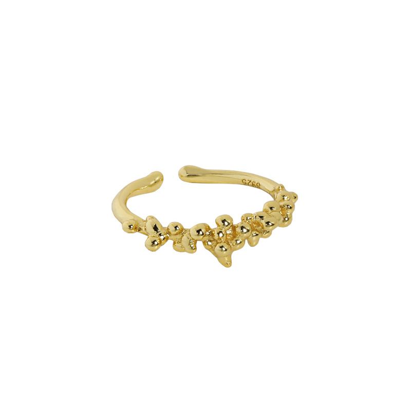 Cute Mini Irregular Bubbles 925 Sterling Silver Adjustable Ring - SterlingSilberSchmuck