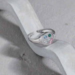 Lade das Bild in den Galerie-Viewer, Colorful Geometry Star Oval CZ 925 Sterling Silver Adjustable Ring
