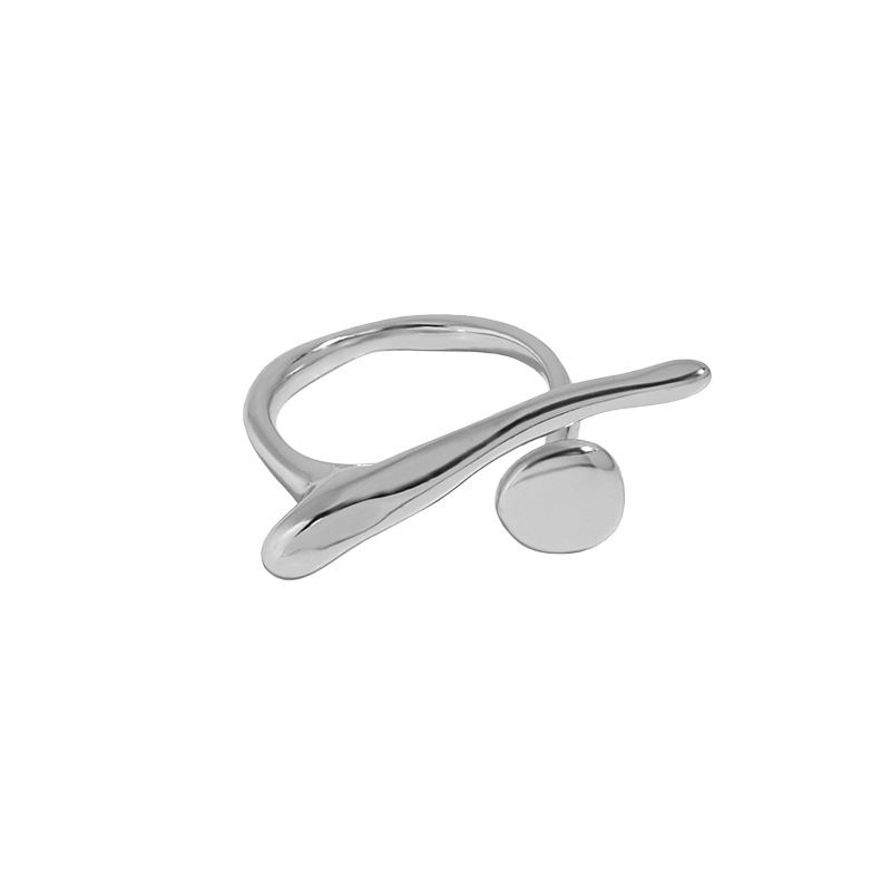 Office Irregular OT Shape 925 Sterling Silver Adjustable Ring - SterlingSilberSchmuck