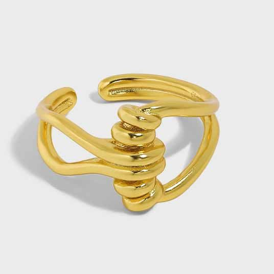 Minimalism Twist Knot 925 Sterling Silver Adjustable Ring - SterlingSilberSchmuck