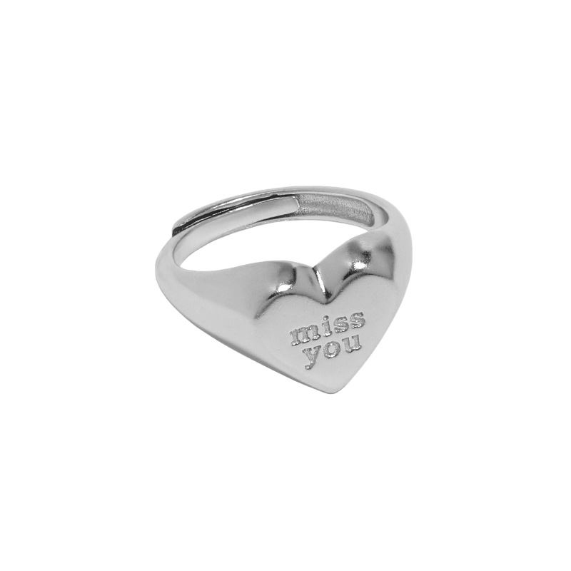 I Miss You Herz Ring aus 925 Sterlingsilber – Breiter Verstellbarer Ring - SterlingSilberSchmuck