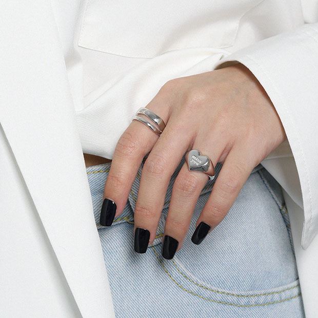 I Miss You Herz Ring aus 925 Sterlingsilber – Breiter Verstellbarer Ring - SterlingSilberSchmuck