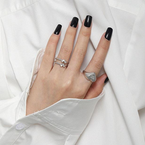 I Miss You Herz Ring aus 925 Sterlingsilber – Breiter Verstellbarer Ring - SterlingSilberSchmuck