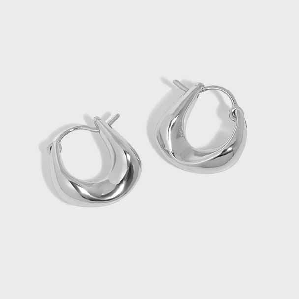 Fashion Geometry Agravity Circles 925 Sterling Silver Hoop Earrings - SterlingSilberSchmuck