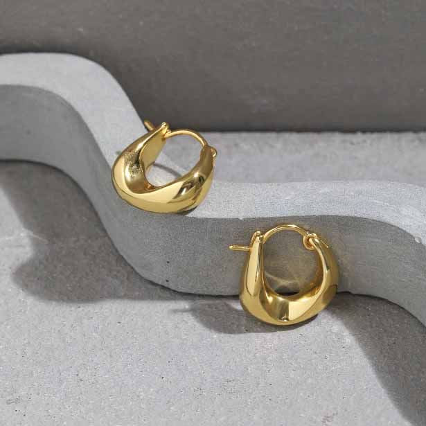 Fashion Geometry Agravity Circles 925 Sterling Silver Hoop Earrings - SterlingSilberSchmuck