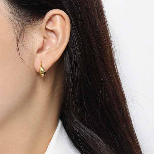 Fashion Geometry Agravity Circles 925 Sterling Silver Hoop Earrings - SterlingSilberSchmuck