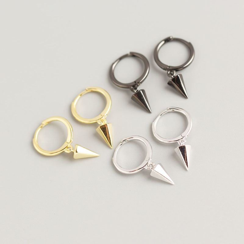 Minimalistische Conische Geometrie Ohrringe aus 925er Sterling Silber von silverbene, runde Hängeohrringe mit moderne Form