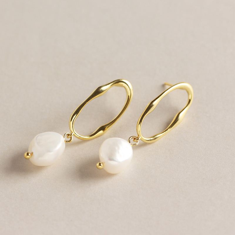 Barock Naturperlen Ohrringe aus 925 Sterlingsilber – Elegant - SterlingSilberSchmuck