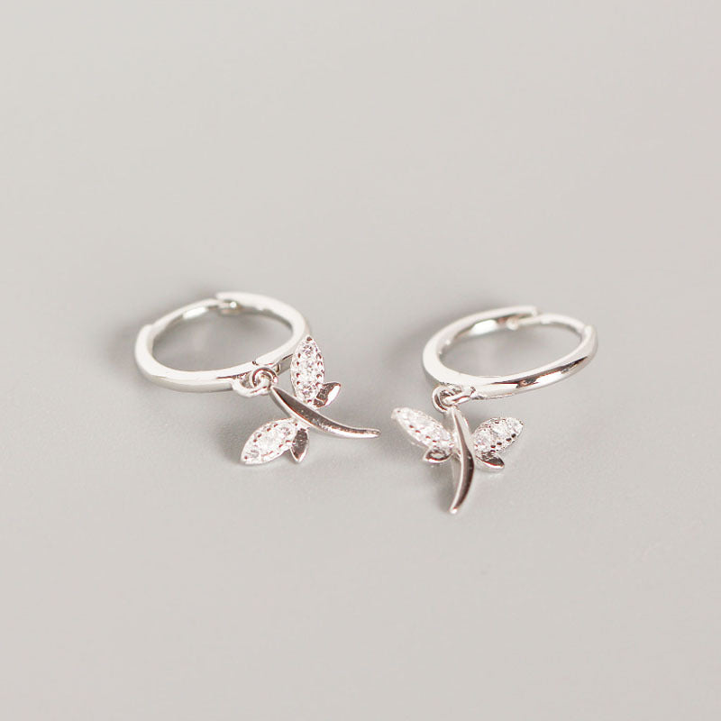 Libellen Hoop Ohrringe 925 Sterlingsilber Elegant
