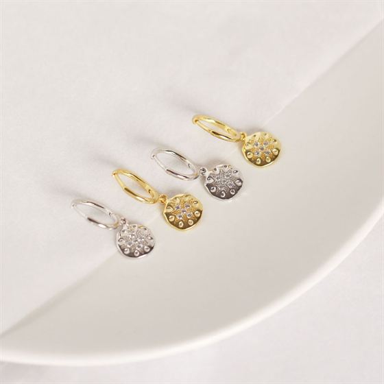Leuchtende CZ Blumen Ohrringe 925 Sterlingsilber Leverback