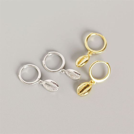Hollow Shell Ohrringe 925 Sterlingsilber Leverback Elegant