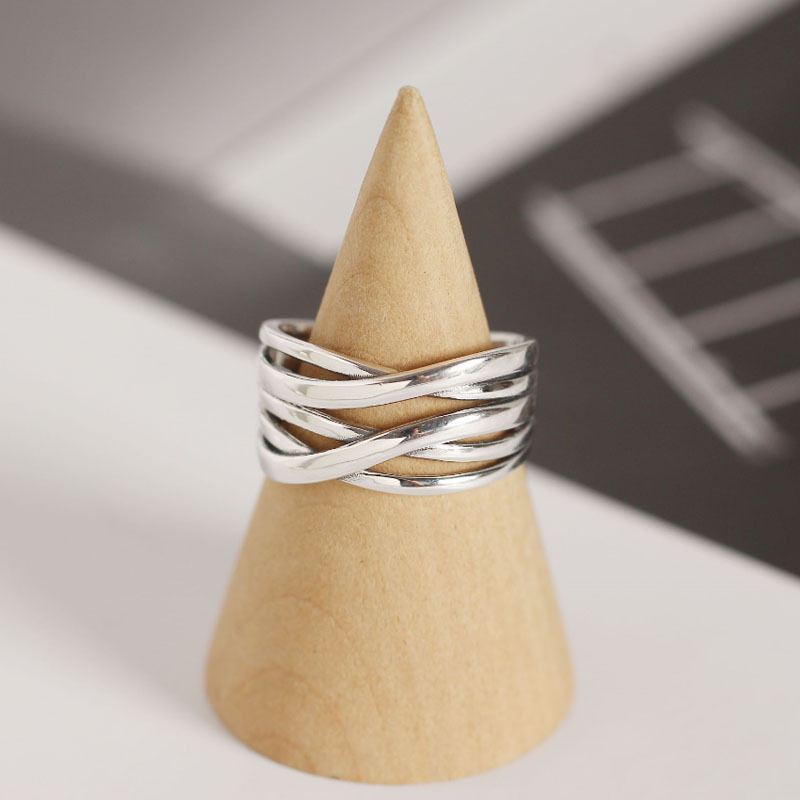 Breiter Vintage Kreuz Ring aus 925 Sterlingsilber – Verstellbar - SterlingSilberSchmuck
