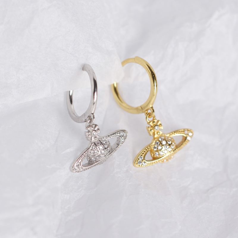 Holiday CZ Planet 925 Sterling Silver Hoop Earrings - SterlingSilberSchmuck