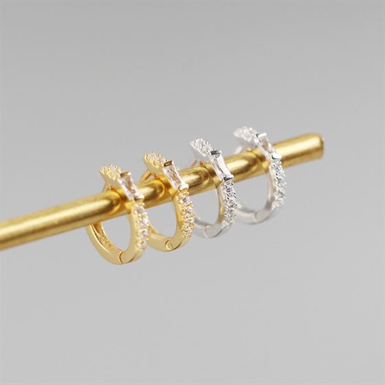 CZ Rechteck Ohrringe 925 Sterlingsilber Leverback Elegant
