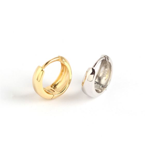 Runde Huggie Hoop Ohrringe 925 Sterlingsilber Minimalistisch