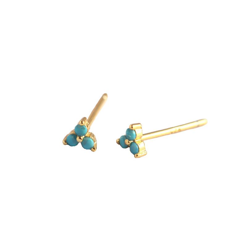 Mini CZ Glück Kleeblatt Ohrstecker aus 925 Sterlingsilber – Niedlich - SterlingSilberSchmuck