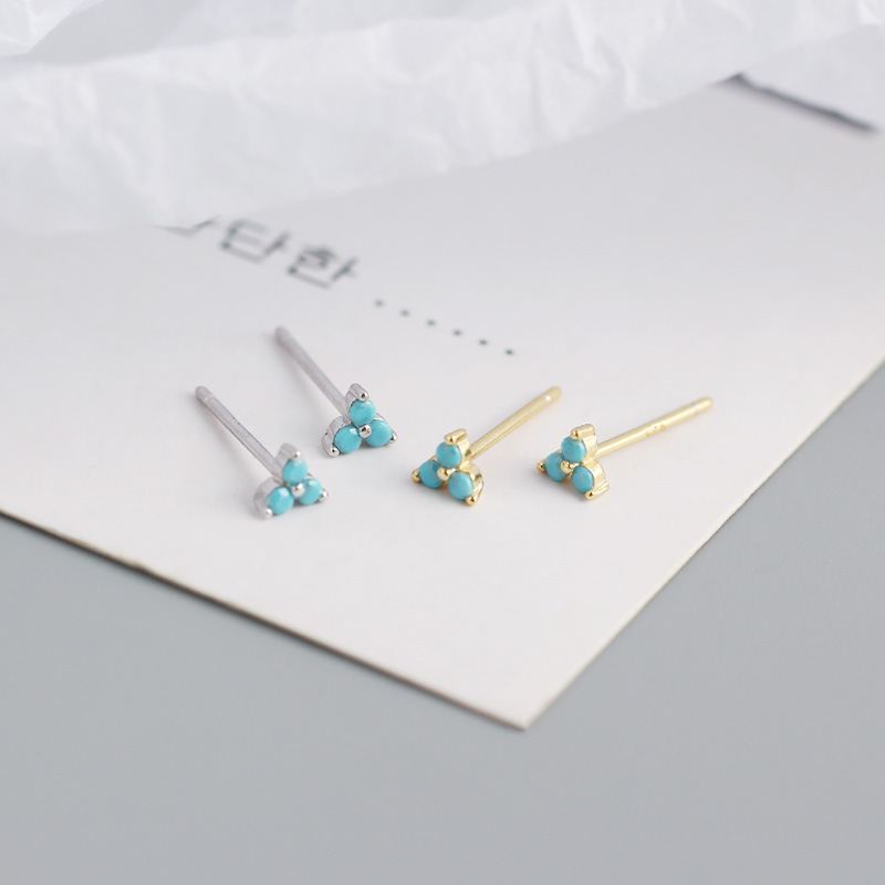 Mini CZ Glück Kleeblatt Ohrstecker aus 925 Sterlingsilber – Niedlich - SterlingSilberSchmuck