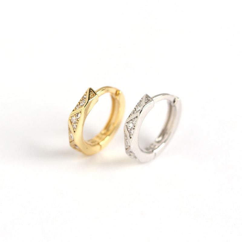 CZ Geometry Wave Silber-Ohrhänger aus 925 Sterling Silber von silverbene, stilvolle kreisförmige Ohrschmuck mit geometrischem Design