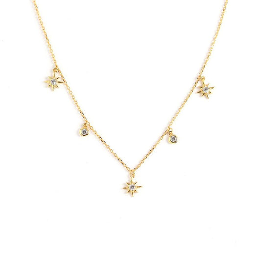 CZ Stern Halskette aus 925 Sterlingsilber für Damen - SterlingSilberSchmuck