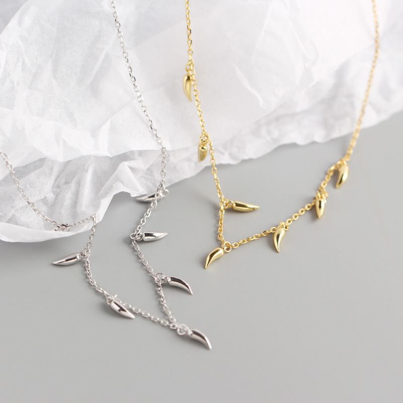 Tassel Halskette aus 925 Sterlingsilber – Elegante Quasten Kette Modern - SterlingSilberSchmuck