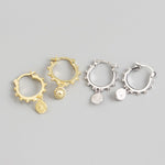 Lade das Bild in den Galerie-Viewer, Fashion Beads Round Tag 925 Sterling Silver Hoop Earrings
