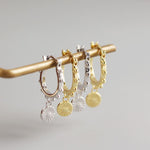 Lade das Bild in den Galerie-Viewer, Fashion Beads Round Tag 925 Sterling Silver Hoop Earrings
