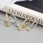 Lade das Bild in den Galerie-Viewer, Fashion Beads Round Tag 925 Sterling Silver Hoop Earrings
