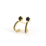 Lade das Bild in den Galerie-Viewer, Fashion CZ Star C Shape 925 Sterling Silver Stud Earrings
